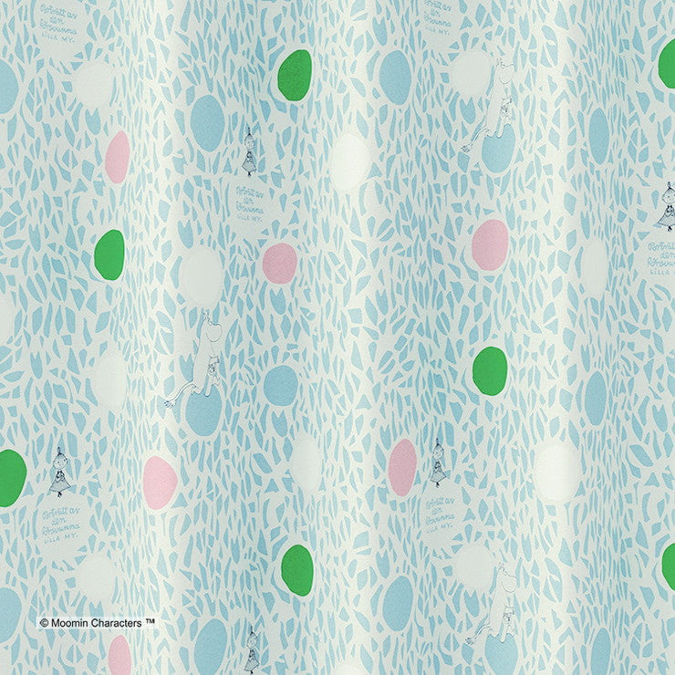 【MOOMIN】カーテン 日本製 ムーミン COLOR CIRCLE カラーサークル 2級遮光 ウォッシャブル 形状記憶加工 グレー ブルー 1枚入(代引不可)