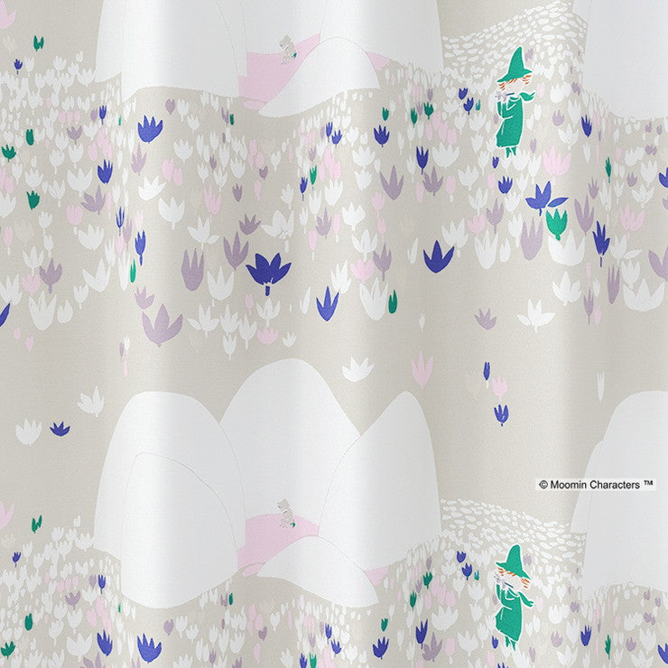 【MOOMIN】カーテン 日本製 ムーミン SOFT MELODY ソフトメロディー 2級遮光 ウォッシャブル 形状記憶加工 ベージュ ブルー 1枚入(代引不可)