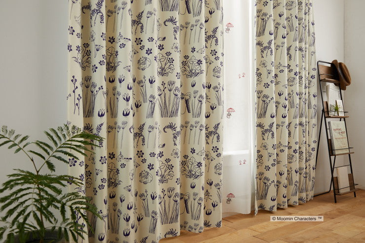 【MOOMIN】カーテン 日本製 ムーミン HIDE AND SEEK ハイドアンドシーク 2級遮光 ウォッシャブル アイボリー ピンク 1枚入(代引不可)