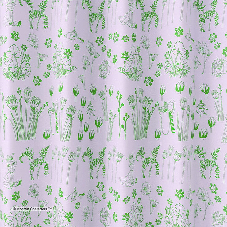 【MOOMIN】カーテン 日本製 ムーミン HIDE AND SEEK ハイドアンドシーク 2級遮光 ウォッシャブル アイボリー ピンク 1枚入(代引不可)