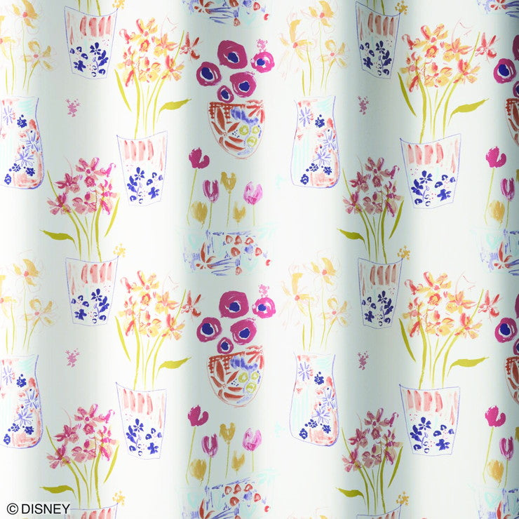 【Disney】カーテン 日本製 ディズニー DISNEY MICKEY Flower vase Mickey with Minnie フラワーベース ミッキー ミニー 1枚入(代引不可)