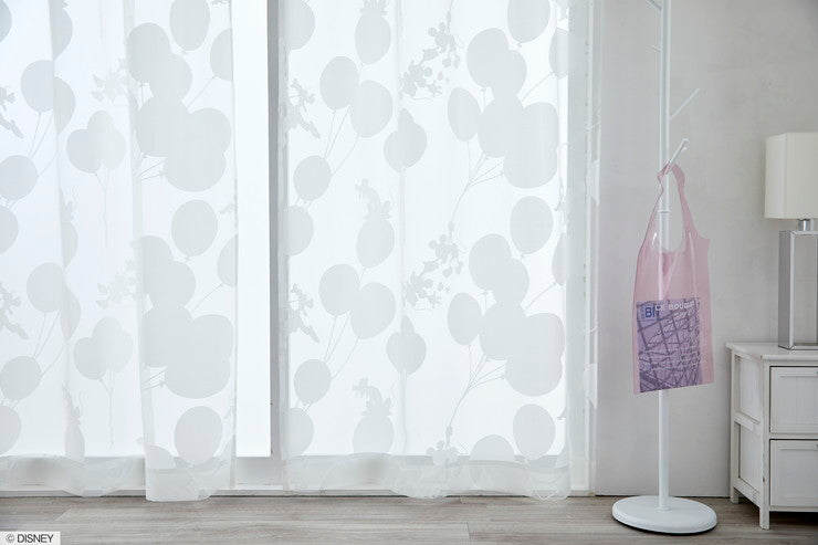 【Disney】レースカーテン 日本製 ディズニー MICKEY Balloon voile ミッキーバルーンボイル 1枚入 Disneyzone ウォッシャブル 洗える 形状記憶加工 北欧 おしゃれ(代引不可)