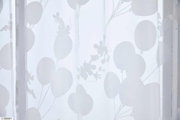 【Disney】レースカーテン 日本製 ディズニー MICKEY Balloon voile ミッキーバルーンボイル 1枚入 Disneyzone ウォッシャブル 洗える 形状記憶加工 北欧 おしゃれ(代引不可)