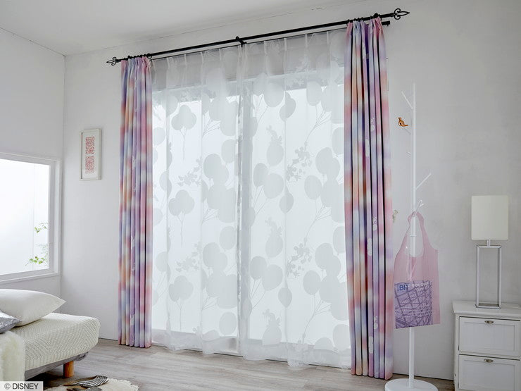 【Disney】レースカーテン 日本製 ディズニー MICKEY Balloon voile ミッキーバルーンボイル 1枚入 Disneyzone ウォッシャブル 洗える 形状記憶加工 北欧 おしゃれ(代引不可)