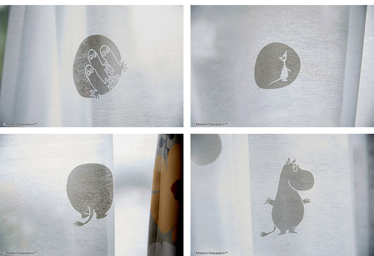 【MOOMIN】日本製 レースカーテン ムーミン かわいい 可愛い ウォッシャブル 北欧 OSHIRI DOTS voile おしりドット ボイル(代引不可)