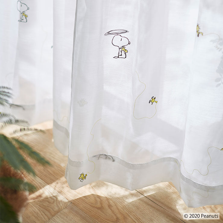 【PEANUTS】レースカーテン スヌーピー SNOOPY 【選べる3サイズ】 Helicopter voile ヘリコプターボイル ウォッシャブル 1枚入 おしゃれ(代引不可)