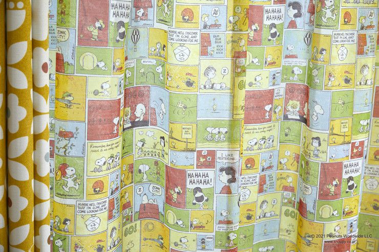 【PEANUTS】レースカーテン 日本製 スヌーピー SNOOPY Patch Comic パッチコミック PEANUTS ピーナッツ 1枚入 ウォッシャブル 洗える 形状記憶加工 北欧 おしゃれ(代引不可)
