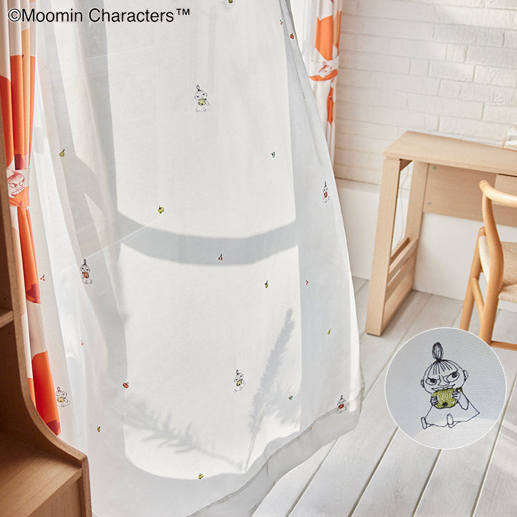 【MOOMIN】日本製 レースカーテン ムーミン リトルミイ かわいい 可愛い ウォッシャブル 北欧 RINGO GABURI! voile リンゴガブリ! ボイル(代引不可)