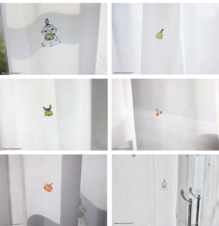 【MOOMIN】日本製 レースカーテン ムーミン リトルミイ かわいい 可愛い ウォッシャブル 北欧 RINGO GABURI! voile リンゴガブリ! ボイル(代引不可)
