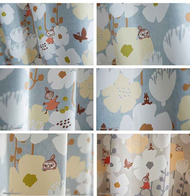 【MOOMIN】日本製 カーテン ムーミン 2級遮光 かわいい 可愛い ウォッシャブル 北欧 TINY FLOWER タイニーフラワー(代引不可)