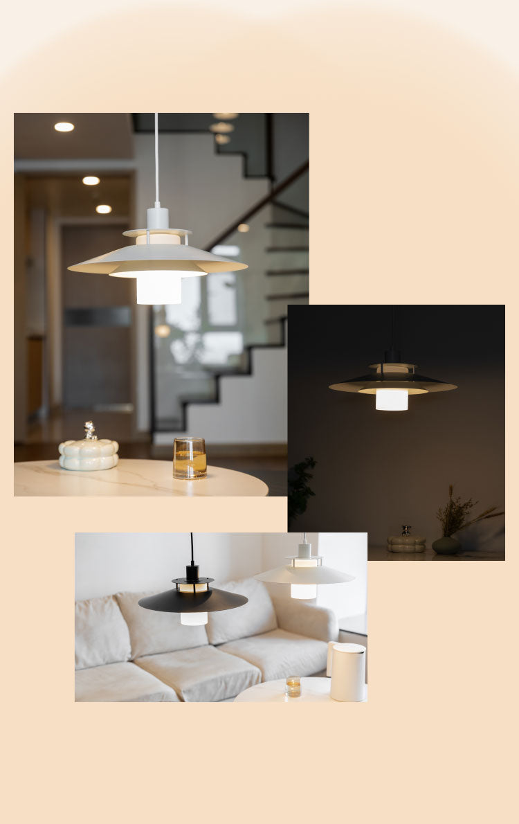 ペンダントライト 北欧 LED対応 1灯 E26口金 ブラック ホワイト 取り付け簡単 シンプル おしゃれ モダン カフェ風 デザイン 照明 シーリングライト ライト ダイニング 天井 リビング 吊り下げ 長さ調節 玄関 店舗用 円形