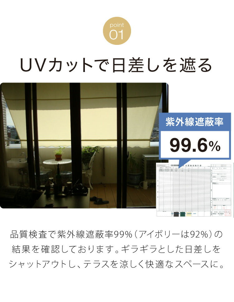 日よけ 前幕付オーニング 幅3m シェード 日除け 日よけスクリーン ブラインド すだれ つっぱり式 雨よけ 夏 節電 省エネ 節電対策(代引不可)