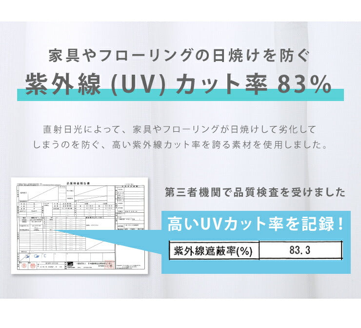 防カビレースカーテン 2枚組 幅100cm 【防カビ機能 結露防止機能 遮熱 遮像 UVカット 紫外線カット】 レースカーテン カーテン ウォッシャブル 洗える 丸洗い フック付き おしゃれ 北欧 節電 省エネ エコ