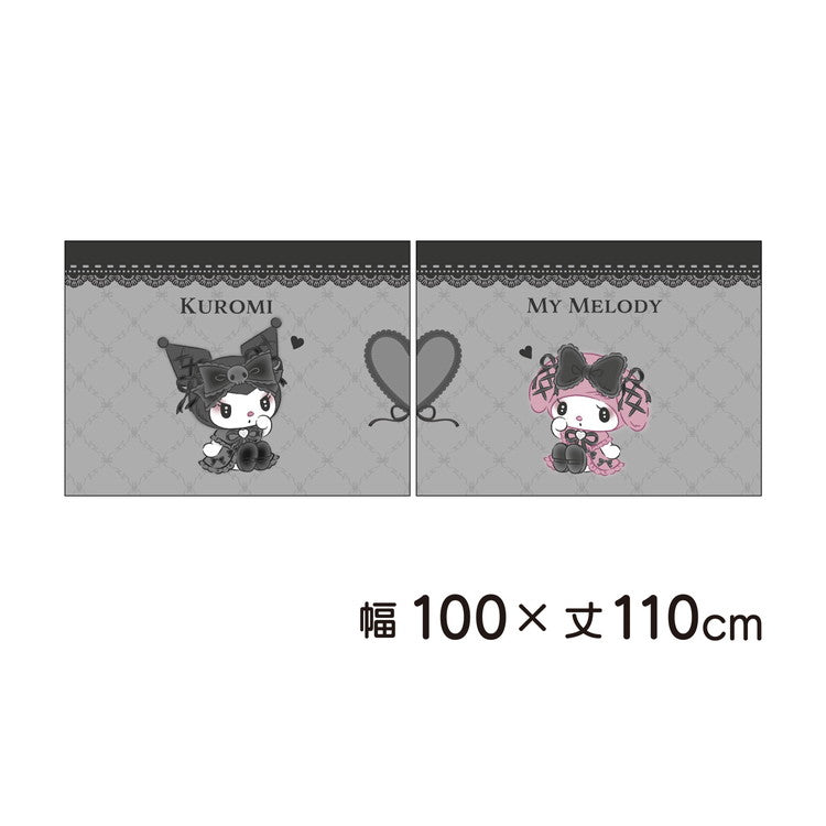 【サンリオ】 遮光カーテン 幅100x110cm丈 2枚組 マイメロディ クロミ 真夜中のメロクロ 絵羽柄 つながる一枚絵アートカーテン 洗える 可愛い グッズ sanrio MORIPiLO (代引不可)