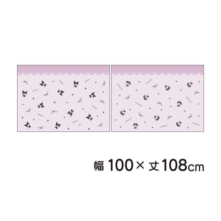 【サンリオ】 レースカーテン 幅100x108cm丈 2枚組 マイメロディ クロミ 真夜中のメロクロ 絵羽柄 つながる一枚絵アートカーテン 洗える 可愛い グッズ sanrio MORIPiLO (代引不可)