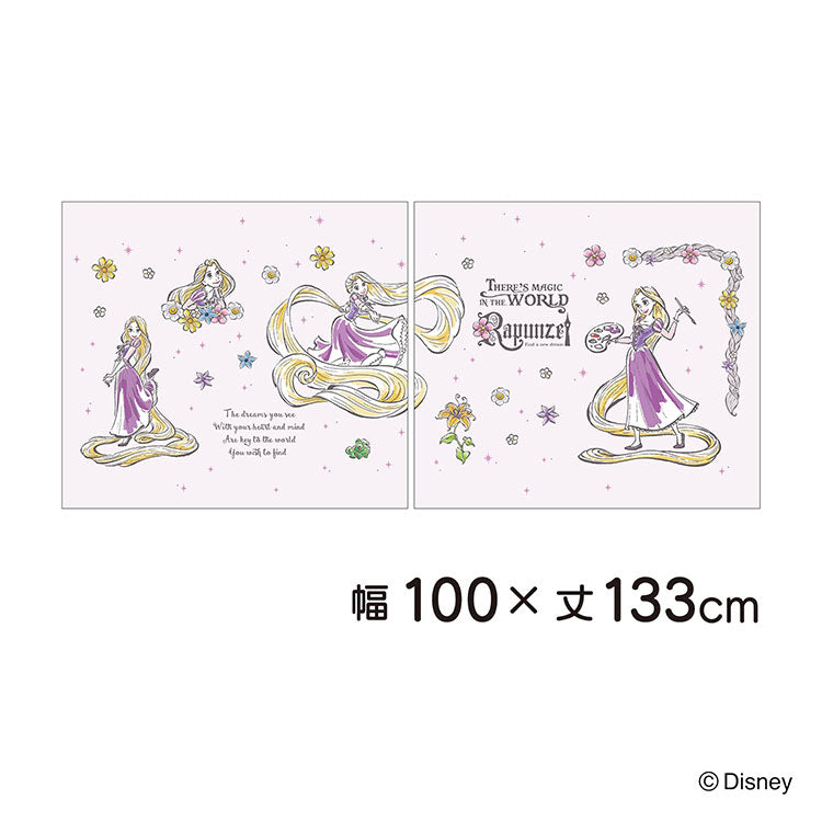 【Disney】ディズニー レースカーテン 幅100x133cm丈 2枚組 ラプンツェル 絵羽柄 つながる一枚絵アートカーテン 洗える 可愛い グッズ Disney プリンセス パープル キャラクター MORIPiLO (代引不可)