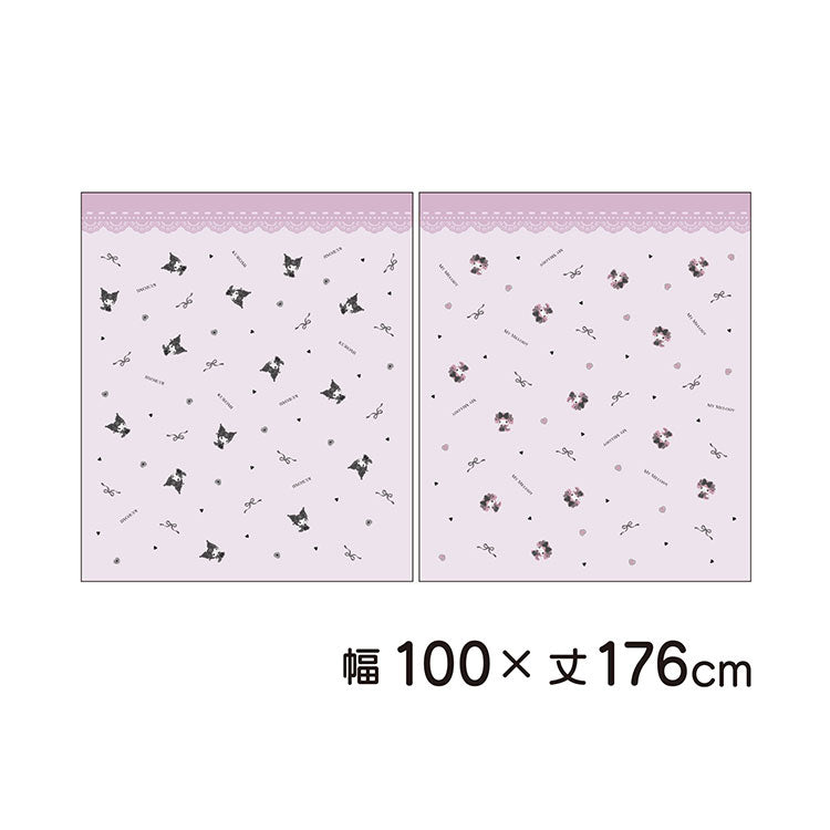 【サンリオ】 レースカーテン 幅100x176cm丈 2枚組 マイメロディ クロミ 真夜中のメロクロ 絵羽柄 つながる一枚絵アートカーテン 洗える 可愛い グッズ sanrio MORIPiLO (代引不可)