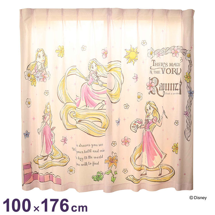 【Disney】ディズニー レースカーテン 幅100x176cm丈 2枚組 ラプンツェル 絵羽柄 つながる一枚絵アートカーテン 洗える 可愛い グッズ Disney プリンセス パープル キャラクター MORIPiLO (代引不可)