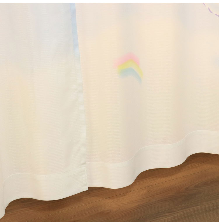 【サンリオ】 レースカーテン 幅100x176cm丈 2枚組 シナモロール 絵羽柄 つながる一枚絵アートカーテン 洗える 可愛い グッズ sanrio シナモン ブルー キャラクター MORIPiLO (代引不可)