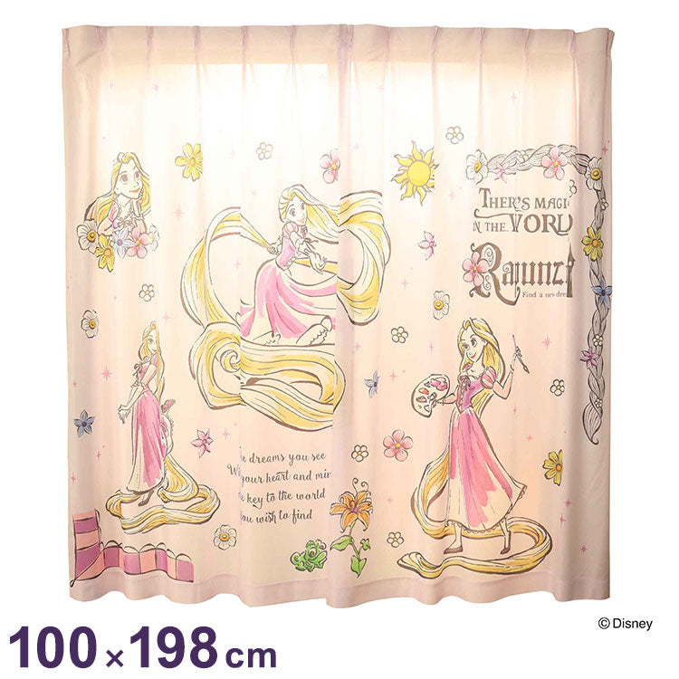 【Disney】ディズニー レースカーテン 幅100x198cm丈 2枚組 ラプンツェル 絵羽柄 つながる一枚絵アートカーテン 洗える 可愛い グッズ Disney プリンセス パープル キャラクター MORIPiLO (代引不可)