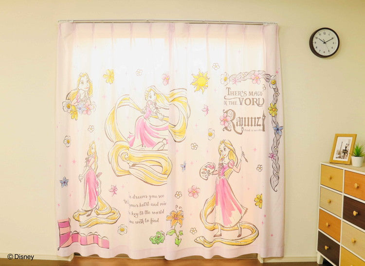 【Disney】ディズニー レースカーテン 幅100x198cm丈 2枚組 ラプンツェル 絵羽柄 つながる一枚絵アートカーテン 洗える 可愛い グッズ Disney プリンセス パープル キャラクター MORIPiLO (代引不可)