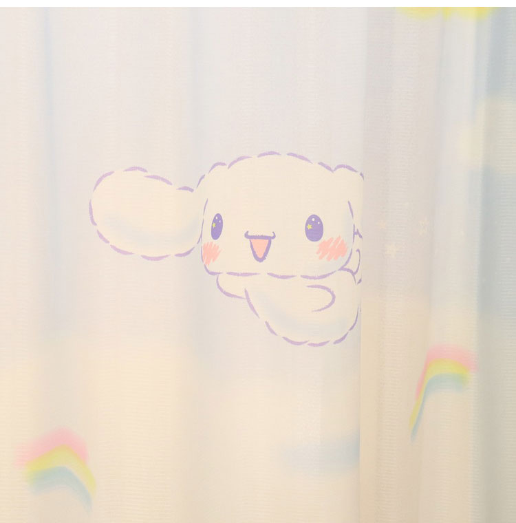 【サンリオ】 レースカーテン 幅100x198cm丈 2枚組 洗える シナモロール 絵羽柄 つながる一枚絵アートカーテン 可愛い グッズ sanrio シナモン ブルー キャラクター MORIPiLO (代引不可)