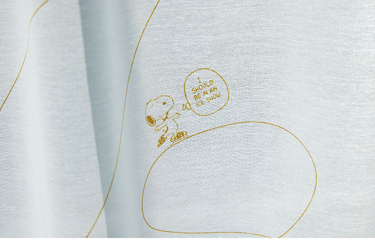 レースカーテン 日本製 スヌーピー SNOOPY G clef voile ジークレフボイル PEANUTS ピーナッツ 1枚入 ウォッシャブル 洗える 北欧 おしゃれ(代引不可)