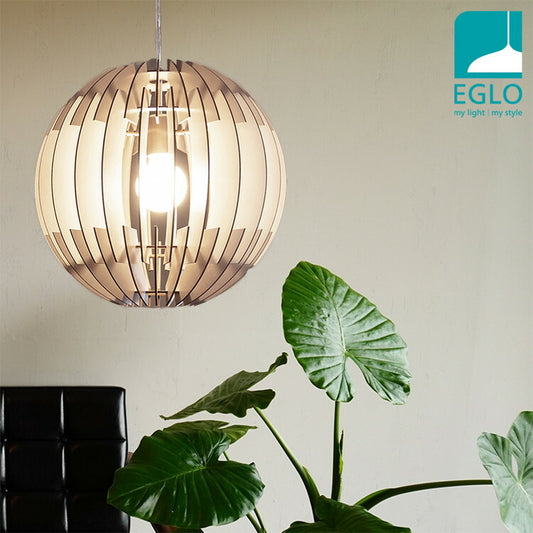 EGLO ペンダントライト おしゃれ 北欧 木製 ウッド調 ダイニング 照明 リビング 吹き抜け ダクトレール LED 電球対応 照明器具 間接照明 天井照明 EGLO OLMERO 50cm 204429J 電球別売(代引不可)