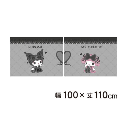 【サンリオ】 遮光カーテン 幅100x110cm丈 2枚組 マイメロディ クロミ 真夜中のメロクロ 絵羽柄 つながる一枚絵アートカーテン 洗える 可愛い グッズ sanrio MORIPiLO (代引不可)