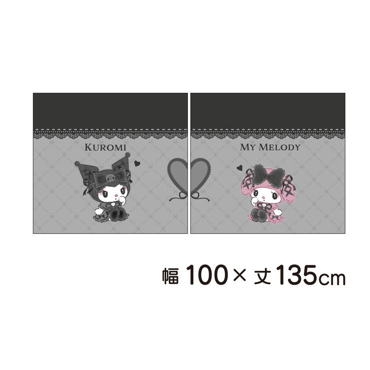 【サンリオ】 遮光カーテン 幅100x135cm丈 2枚組 マイメロディ クロミ 真夜中のメロクロ 絵羽柄 つながる一枚絵アートカーテン 洗える 可愛い グッズ MORIPiLO (代引不可)