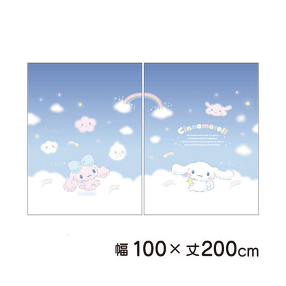 【サンリオ】 遮光カーテン 幅100x200cm丈 2枚組 シナモロール 絵羽柄 つながる一枚絵アートカーテン 洗える 可愛い グッズ sanrio シナモン ブルー MORIPiLO (代引不可)