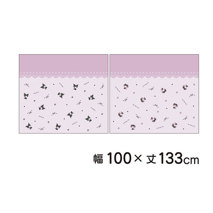 【サンリオ】 レースカーテン 幅100x133cm丈 2枚組 マイメロディ クロミ 真夜中のメロクロ 絵羽柄 つながる一枚絵アートカーテン 洗える 可愛い グッズ sanrio MORIPiLO (代引不可)