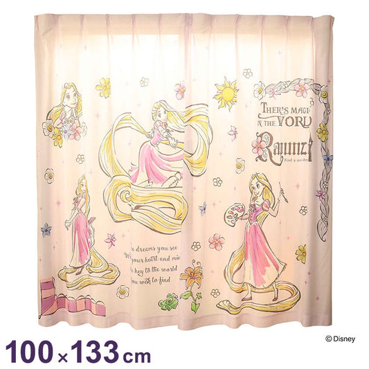 【Disney】ディズニー レースカーテン 幅100x133cm丈 2枚組 ラプンツェル 絵羽柄 つながる一枚絵アートカーテン 洗える 可愛い グッズ Disney プリンセス パープル キャラクター MORIPiLO (代引不可)