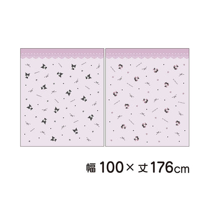 【サンリオ】 レースカーテン 幅100x176cm丈 2枚組 マイメロディ クロミ 真夜中のメロクロ 絵羽柄 つながる一枚絵アートカーテン 洗える 可愛い グッズ sanrio MORIPiLO (代引不可)