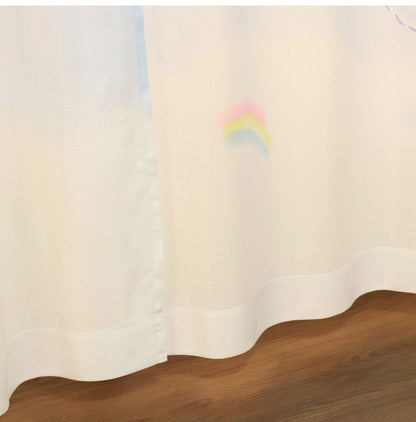 【サンリオ】 レースカーテン 幅100x176cm丈 2枚組 シナモロール 絵羽柄 つながる一枚絵アートカーテン 洗える 可愛い グッズ sanrio シナモン ブルー キャラクター MORIPiLO (代引不可)
