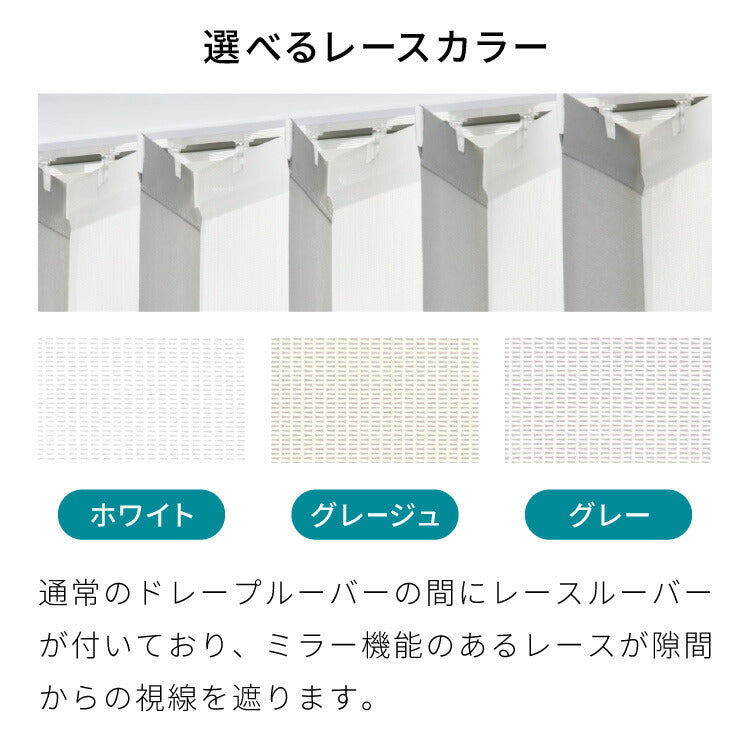 【TOSO】レース付き バーチカルブラインド 防炎 縦型ブラインド オーダー 賃貸 ブラインド 日本製 1年保証 デュアルツイン 低ホルム おしゃれ 簡単取付 北欧 調光 採光 遮熱 ウォッシャブル(代引不可)