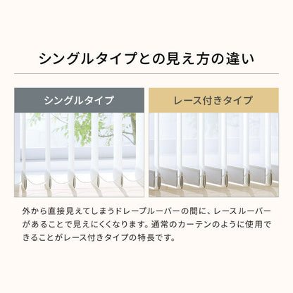 【TOSO】レース付き バーチカルブラインド 遮熱 防炎 縦型ブラインド オーダー 賃貸 ブラインド 日本製 1年保証 デュアルツイン 低ホルム おしゃれ 簡単取付 北欧 調光 採光 ウォッシャブル(代引不可)