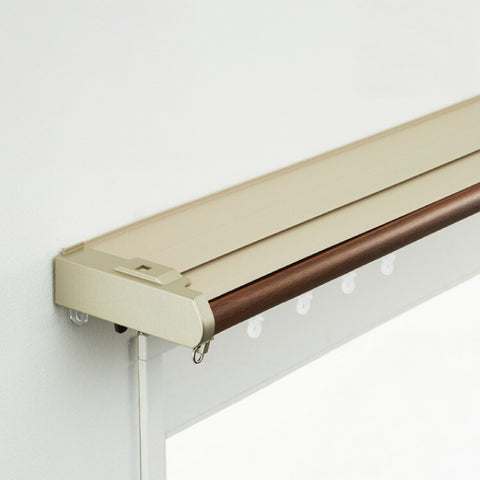 【TOSO】伸縮 遮光カーテンレール ダブル 1.6~3.0m 光漏れ防止 トーソー 遮光 遮音 静音 リネア カバートップ 正面付け カーテンレール 白 木目ホワイト 木目ブラウン(代引不可)